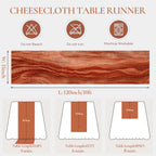 6 Pieces Terracotta Cheesecloth Table Runner 10ft, Rustic Burnt Orange Gauze Cheese Cloth for Boho Wedding Decor Bridal Shower Engagement Thanksgiving Christmas Table Runner