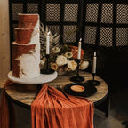 6 Pieces Terracotta Cheesecloth Table Runner 10ft, Rustic Burnt Orange Gauze Cheese Cloth for Boho Wedding Decor Bridal Shower Engagement Thanksgiving Christmas Table Runner