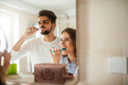 Aganmi Personalized Fathers Day Birthday Gifts for Men Father New Dad Papa Elderly Dad Travel Toiletry Bag Initial PU Leather Shaving Bag for Toiletries Accessories Travel Essential Storage Bag (C)