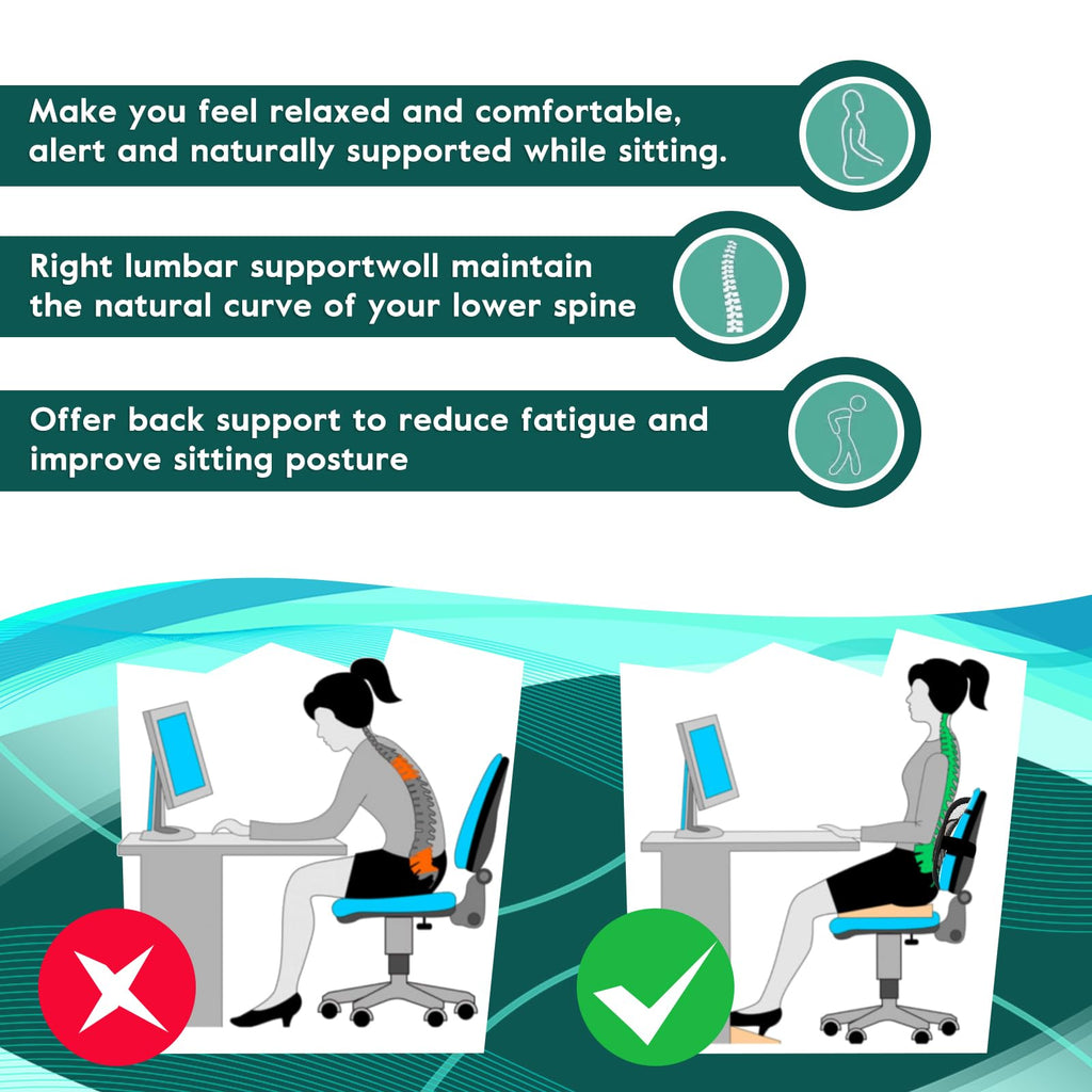 Samyoung 2 Pack Mesh Back Lumbar Support, Back Support Seat Cushion with Breathable Mesh for Office Chairs Car 12” x 16”