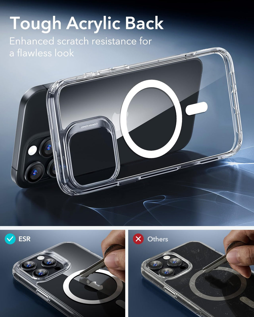 ESR for iPhone 16 Pro Case, Compatible with MagSafe, Shockproof Military-Grade Protection, Magnetic Phone Case for iPhone 16 Pro 6.3 inch, Clear