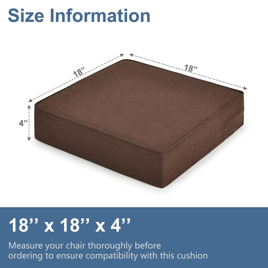 Shinnwa Gel Memory Foam Recliner Cushion for Elderly, Extra Large Seat Cushion, Dual-Layer Foam Chair Pad for Couch, Armchair, Wicker Chairs, Floor, 18 × 18 × 4in, Caramel