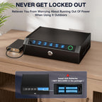 Gun Safe for Handgun, Biometric Handgun Safe with Stealth Mode Quick Access with LED Light, 3-Way Unlock Fingerprint Digital PIN Key Pistol Safe, Handgun Safe Lock Box with Carbon Steel Cable for Car