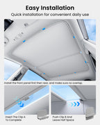 REEVAA 2026 Upgraded Tesla Model Y Sunshade Roof [No Gaps, No Sagging] Model Y Accessories Heat Insulation Foldable Glass Sunroof Cover for Model Y 2020-2025 (Not Fit New Y Juniper), 2PCS, Gray