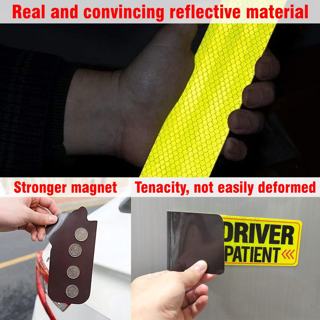 Elderly Driver Car Magnet,Elderly Driver Signs for Car,Reflective Elderly Driver Magnet for Car,Please be Patient Elderly Driver Magnet for Car