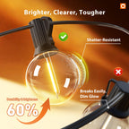 addlon 100FT Outdoor String Lights G40 with Remote, 54 LED Shatterproof Bulbs, Dimmable Patio Globe Lights Waterproof, Hanging Outside Lighting for Backyard, Garden, Deck, Balcony, Porch, Café, Decor