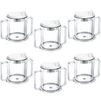 Adult Sippy Cup 2 Handle Plastic Mug 10 oz No Spill Cups for Elderly Spill Resistant Lightweight Drinking Cup with Easy to Grasp Handles Sip Cups for Hot and Cold Beverages (6 Pcs)