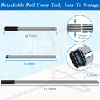 31-1/2 inch Pool Cover Tool, Extra Long Pool Cover Installation Tool, Swimming Pool Safety Cover Installation and Removal Rod Tool, Suitable for All Standard Pool Cover Anchors