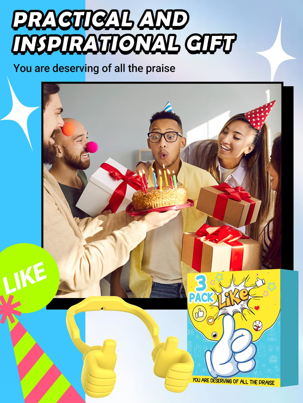 Stocking Stuffers for Teens Girls Boys Kids: Gifts for Men Women Thumbs Up Lazy Cellphone Holder for Desk Funny Christmas Ideas Gifts for Adults Teenager Mom Husband Friends Stuff Who Have Everything