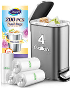 Small Trash Bags 4 Gallon 200 Counts Garbage Bags, Bathroom Trash Can Bin Liners, Small Plastic Bags for home office kitchen, fit 12-15 Liter, 3,3.5,4.5 Gal, Clear