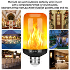 Y- Stop LED Flame Light Bulbs, 4 Modes Flickering Light Bulb with Upside Down Effect, E26 Base Fire Bulb for Halloween, Christmas Decorations, Party, Outdoor, Indoor, Home Decor (4 Pack)