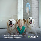 VEYOFLY Indoor Flying Insect Trap - Plug-in Bug Light Trap for Fruit Flies, Gnats and Houseflies - Odorless and Mess Free (1 Device + 3 Glue Boards)