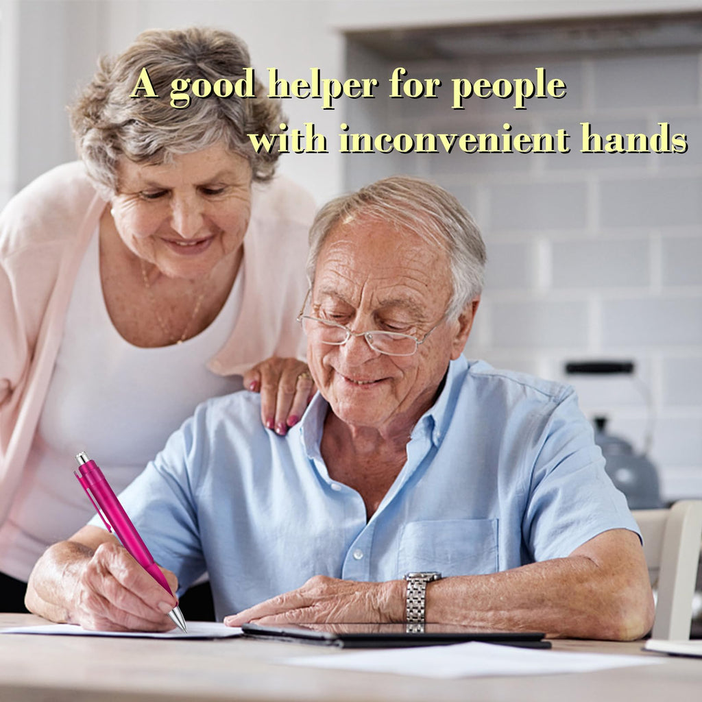 lyforx Big Pens Fat Pens Big Fat Pens - Enhanced Writing Stability for Arthritis and Elderly Easy Thick Grip 3pcs Magenta
