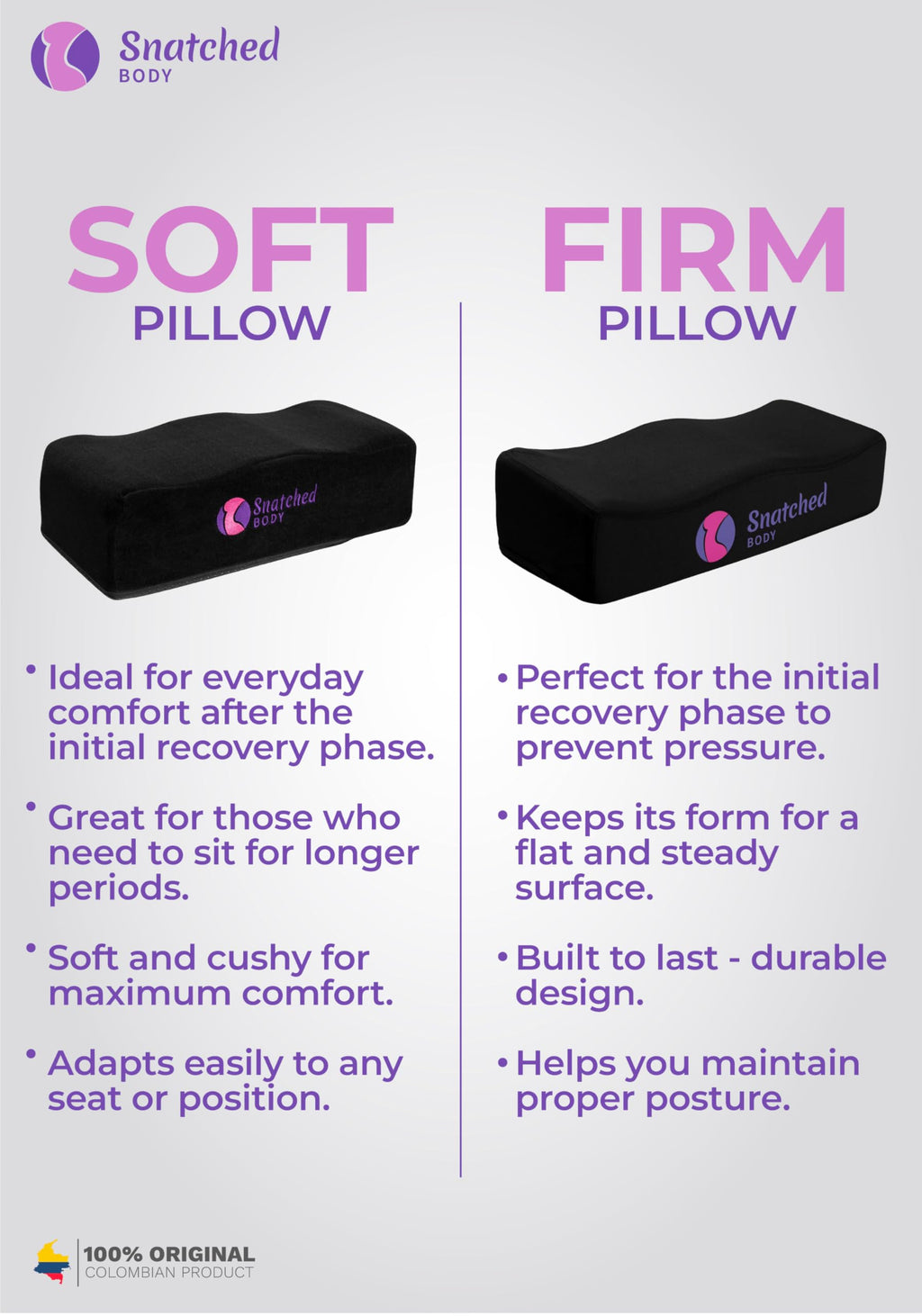 Snatched Body Firm Back Support Post Surgery BBL Booty Pillow After Surgery for Butt Recovery Cushion