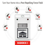RIDDEX Plus Insect Repellent | Plug in, Mouse Deterrent - Pest Control for Defense Against Rats, Mice, Roaches, Bugs and Insects | Control Pests with No Chemicals or Poison | 2 Pack White