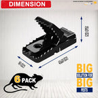 CANAANIN Large Rat Traps, Mouse Traps That Work, Excellent Traps for Gophers, Snap Traps for Indoor Outdoor, Quick Effective Sanitary Safe, Snap Trap for Mouse, Chipmunk, Safety and Friendly 6 Pack