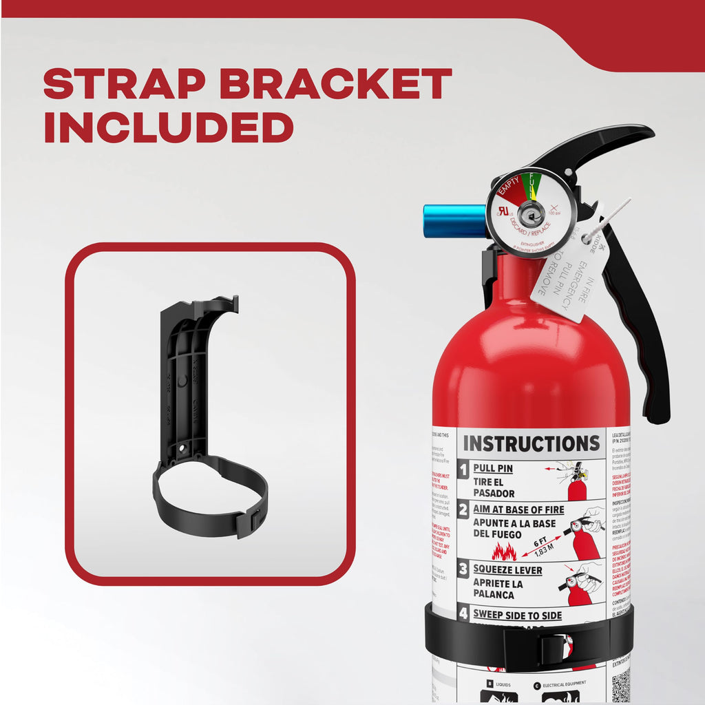 Kidde Fire Extinguisher for Home & Office Use, 5-B:C, 3.2 Lbs., USCG Approved with Strap Bracket (Included)