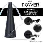 Modern Lyfe Fly Fan for Tables - USB or AA Battery Powered - Fly Repellent for Outdoor Dining Or Food at Parties, Restaurants, Outdoor Table, Fly Swatter, Keep Flies Away (Black -1 Pack)