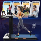 AIRHOT Under Desk Treadmill, Walking Pad 2 in 1 for Walking and Jogging, Portable Walking Treadmill with Remote Control Lanyard for Home/Office, 2.5HP Low-Noise Desk Treadmill in LED Display