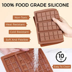 Chocolate Molds - Non-Stick Chocolate Mold, Food Grade Silicone Chocolate Bar Mold for Baking, Candy, Chocolate Snacks,DIY Homemade - Set of 4