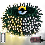 82FT 200 LED Color Changing Christmas String Lights with Remote & Timer & Memory Function, 9 Lighting Modes Waterproof Fairy String Lights for Xmas Tree Holiday Party Garden (Warm White & Cool White)