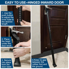 Door Security Bar, Rerishom Door Stoppers Security bar,Heavy Duty Door Lock Security Door Jammer Door Stopper for Apartment, Hotel Room,Screen Door Hardware (Dark Black, 2 Pack)