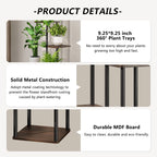 AZERPIAN Plant Stand 5 Tier Indoor Metal Flower Shelf for Multiple Plants Corner Tall Flower Holders for Patio Garden Living Room Balcony Bedroom, Black Oak (5 Tier-Black Oak)