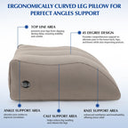 Stickermask Wedge Pillow for Sleeping - Inflatable Leg Elevation Pillow for Swelling, Circulation, Leg & Back Pain Relief, Leg Elevating Pillow, Leg Pillow for Post-Surgery, Hip, Foot, Ankle Recovery