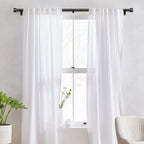 IFELS Heavy Duty Curtain Rods for Windows 66 to 120 Inch, 1 Inch Adjustable Black Curtain Rod Set with Easy Installation and Modern Design (A1,Black,30-120")