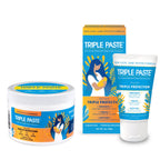 Triple Paste Diaper Rash Cream for Baby - 8 Oz Tub & 3 Oz Tube At Home & On the Go Bundle – Zinc Oxide Ointment Treats, Soothes & Prevents Diaper Rash, Baby Essentials for Daily & Overnight