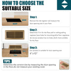 VOISEN Floor Register 4x10, 6 Pack Brown Floor Vent Covers, Heavy Duty Steel Walkable Floor Vents,Vent Covers for Home Floor
