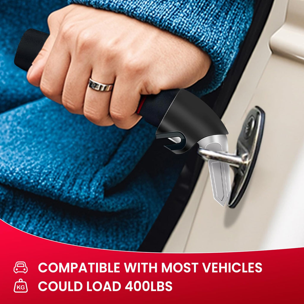 KOUNATSURI Car Door Handle for Elderly - Auto Grab Handles - Portable Bar Car Support Handle for Elderly & Seniors & Handicap Standing Mobility Safety Tip to Help Get Out（Blue and Red）
