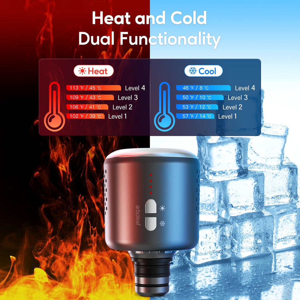 arboleaf Massage Gun Head with Heat and Cool, Hot and Cold Massage Gun Head for Muscle Pain Relief Deep Tissue Muscle Massage Gun Accessories Rechargeable Heated Massager Gun Head