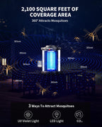 Minimoon Bug Zapper Outdoor, Upgraded Mosquito Zapper with Dual LED Light, 4200V Fly Zapper, 15W Electric Fly Traps Outdoor, IPX4, 8.2Ft Cord, Insect Trap for Yard, Backyard, Patio