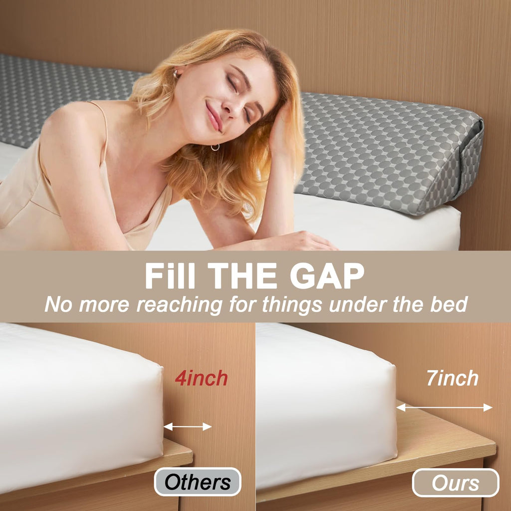 Lvemilio Queen Size(60"x10"x6") Bed Wedge Pillow, Bed Gap Filler for Headboard, Headboard Bolster Pillow, Wall Pillow, Fill The Gap (0-8") Between Headboard/Wall and Mattress