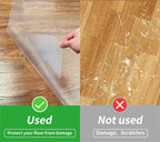SHAREWIN Office Chair Mat for Hardwood Floor, 48"×36" Transparent Home Floor Protector Mat for Rolling Chairs, Anti-Slip Plastic Under Desk Computer Mats Easy Glide on Hard Floors, Rectangle