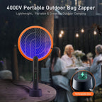 Electric Fly Swatter Racket, Mosiller 2 in 1 Smart Bug Zapper with USB Rechargeable Base, Powerful Mosquitoes Trap Lamp & Fly Killer with 3-Layer Safety Mesh for Home, Bedroom, Kitchen (Black（2 Pack）)