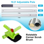 Sepetrel Deluxe Swimming Pool Cleaning Kit Including Professional Leaf Skimmer Net, 17.5" Pool Brush Head,Scrub Brush and 10.5 FT Pole