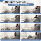 Axelrod 4PCS Orthopedic Bed Wedge Pillow Set, Post Surgery Foam for Back, Neck and Leg Pain Relief Comfortable & Adjustable Ortho Pillows- Anti Snoring, Heartburn, Acid Reflux & GERD Sleeping Grey