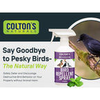 Bird Repellent Spray (32 OZ) Deter Birds from Outdoor Surfaces, Garden Areas Deterrent Natural Woodpecker, Pigeon and More Natural
