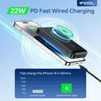 IFIDOL for Magsafe Battery Pack, Wireless Portable Charger for iPhone, (16000mAh) Magnetic Power Bank with (22W) USB-C Fast Charging for iPhone 16/16 Pro/ProMax, iPhone 15 14/13/12 Series - Black