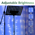 MAGGIFT 304 LED Curtain String Lights, 9.8 x 9.8 ft, 8 Modes Plug in Fairy String Light with Remote Control, Christmas, Backdrop for Indoor Outdoor Bedroom Window Wedding Party Decoration, Blue