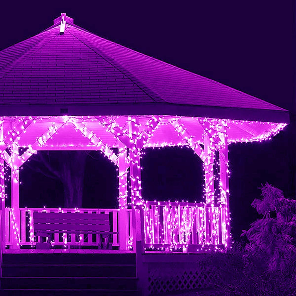 kemooie 500 LED Purple Halloween Lights, 164FT 8 Twinkle Modes Plug in Lights, Waterproof Extra Long String Lights for Outdoor Indoor Tree Wedding Party Garden Halloween Christmas Decorations (Purple)