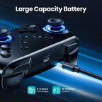 Switch Controller Wireless, Pro Controllers Compatible with Switch/Lite/OLED/PC, One-Key Pairing Gamepad with 9-Color RGB LEDs 6-Axis Motion Wake Up Function