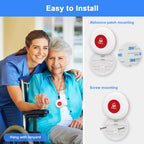 Daytech Wireless Caregiver Pager Wrist Call Button Personal Help Alert Pager System for Home Nurses Caregivers Patients Elderly 2 Waterproof Transmitters 1 Plugin Receiver