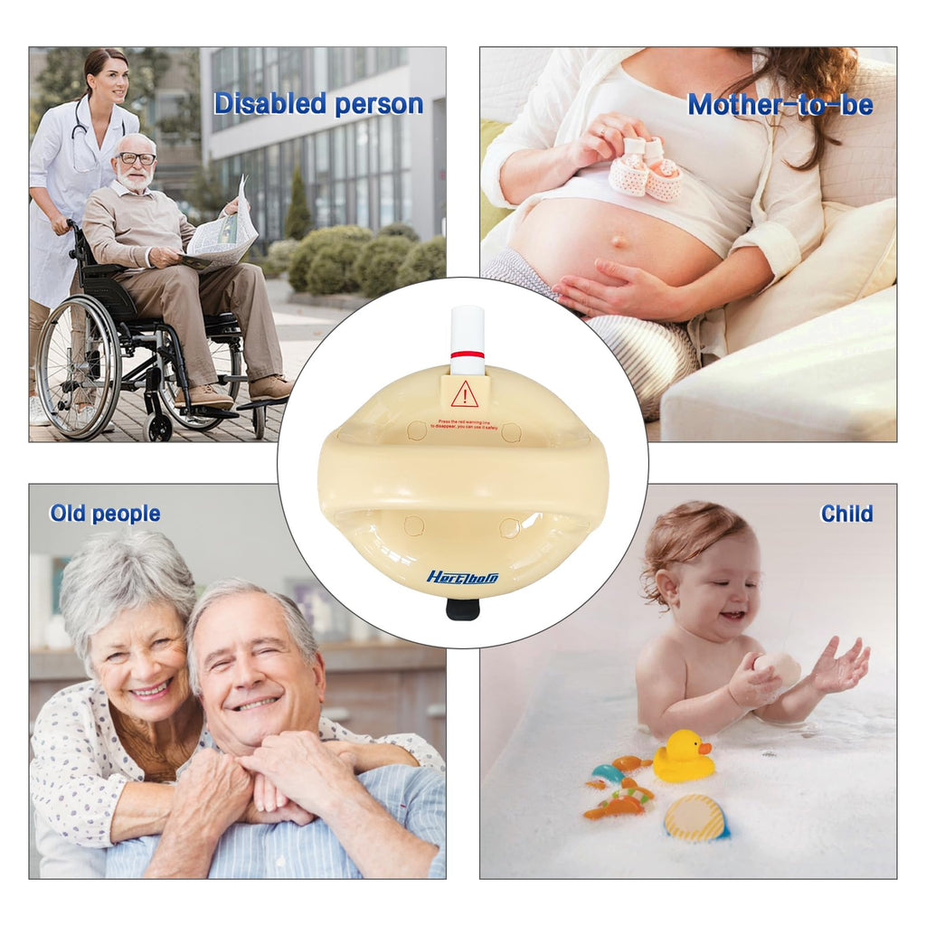 Shower Grab Bars, Drill-Free Shower Grab Bars for Seniors, Shower Handle for Elderly, Post-Surgery, Pregnant, Cream