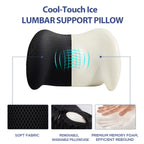 Lumbar Support Pillow for Office Chair, Car Lumbar Pillow Lower Back Pain Relief, Memory Foam Back Cushion with 4D Mesh Cover and Adjustable Straps, Ergonomic Chair Back Pillow for Car,Bed, Gaming