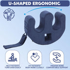 MABOZOO Patient Turning Device with Handle Hole, U-Shaped Velvet Turning Pillow Bedridden Nursing Pillow, Helping The Elderly Turn Over Pillow for The Elderly, Paralyzed, Disabled, Bedridden Patient