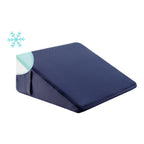Bedluxe Wedge Pillow for Sleeping, 10 inch Elevated Support Bed Wedge Pillow, Breathable Triangle Pillow Wedge with Cooling Memory Foam Top - Removable Washable Cover, Navy