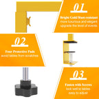 Xiomot Over The Table Rod Stand with Clamps Adjustable 13''-42'' Tall 29"-98" Length Set of 2 Gold Table Arch Hanging for Wedding Birthday Party Halloween Christmas Decoration